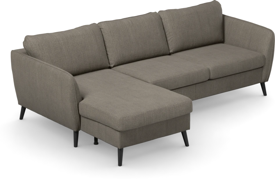 County - 3-sits soffa med flyttbar schäslong - Brun
