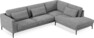 Willow - 3-sits soffa med divan höger, fast klädsel - Grå