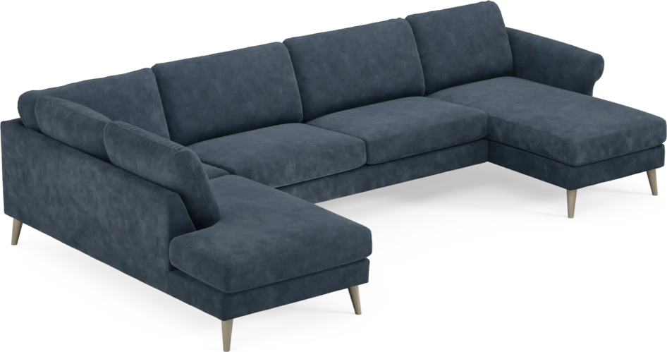 Bridge - 3-sits soffa med divan vänster och schäslong höger - Blå