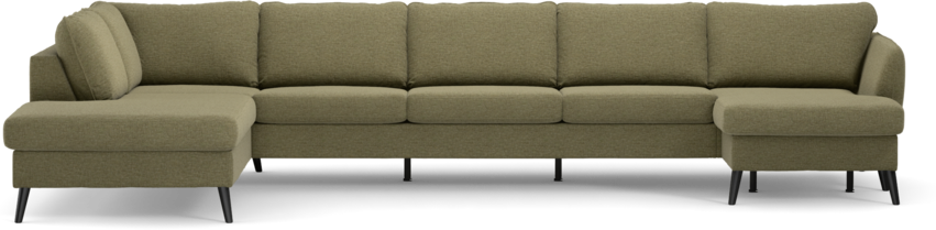 County - 4-sits soffa med divan vänster och schäslong höger - Grön