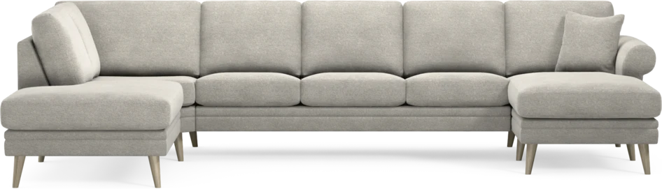 Eden - 3-sits soffa med divan vänster och schäslong höger - Grå