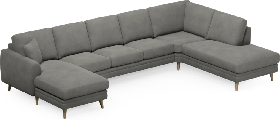 Eden - 3-sits soffa med schäslong vänster och divan höger - Grå