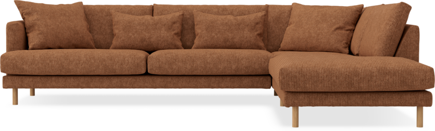 Harper - 3-sits soffa med divan höger - Brun