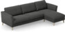 Bridge - 3-sits soffa med schäslong höger - Svart