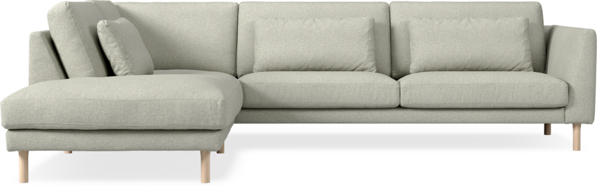 Willow - 3-sits soffa med divan vänster, fast klädsel - Beige