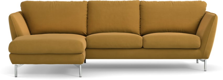 Madison Lux - 2-sits soffa med schäslong vänster - Gul