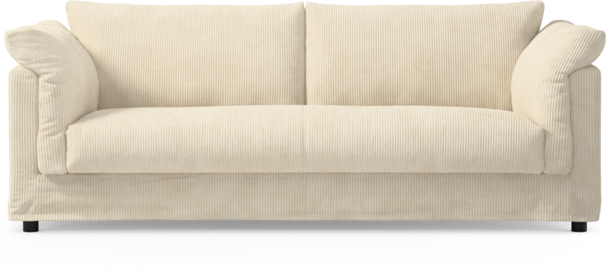 Cherrie - 3-sits soffa, hel dyna och kappa - Vit