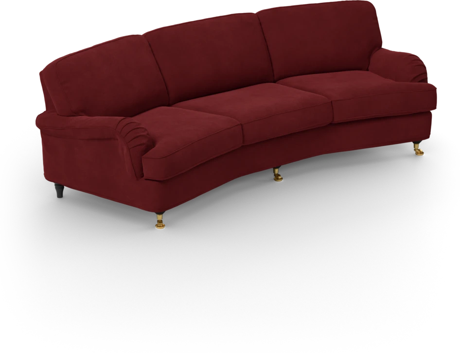Oxford - 3-sits soffa svängd - Röd