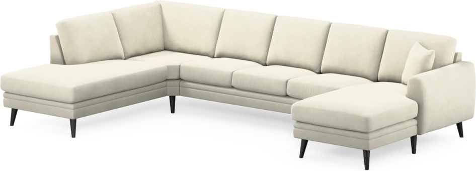 Eden - 3-sits soffa med divan vänster och schäslong höger - Vit