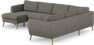 County - Hörnsoffa, 3+2-sits med schäslong vänster - Grå