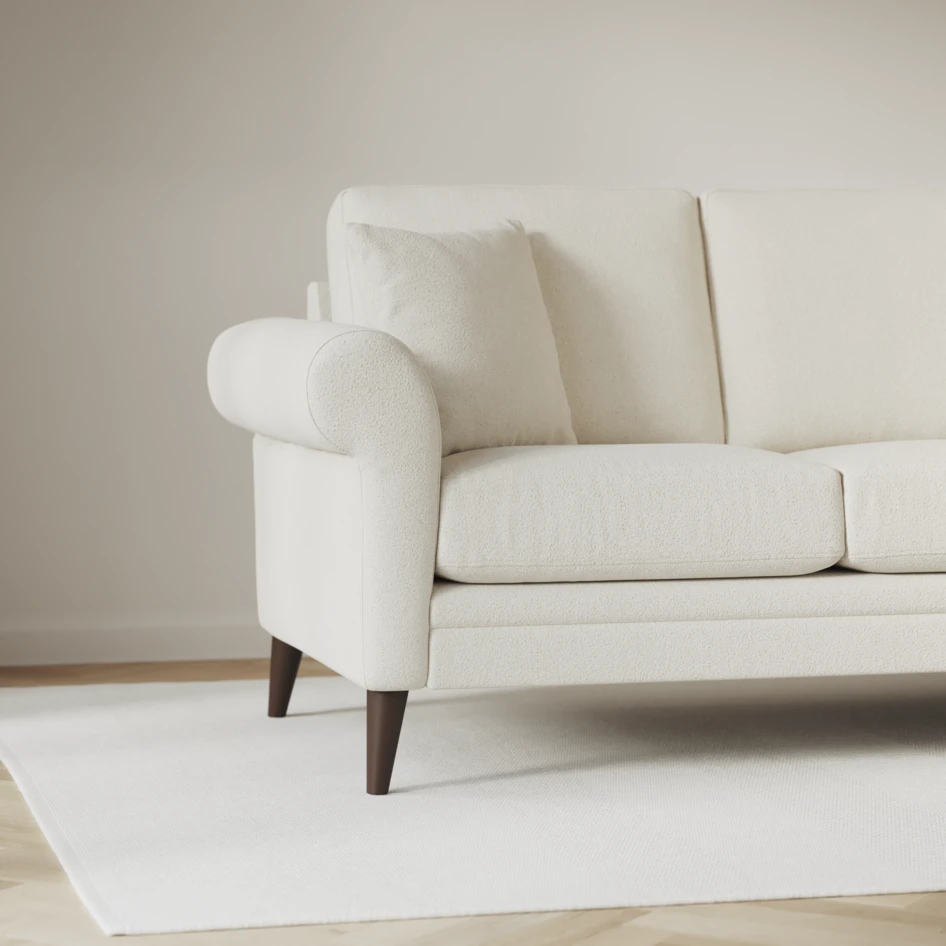Eden - 3-sits soffa svängd - Vit