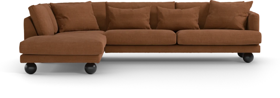 Harper - 3-sits soffa med divan vänster - Orange