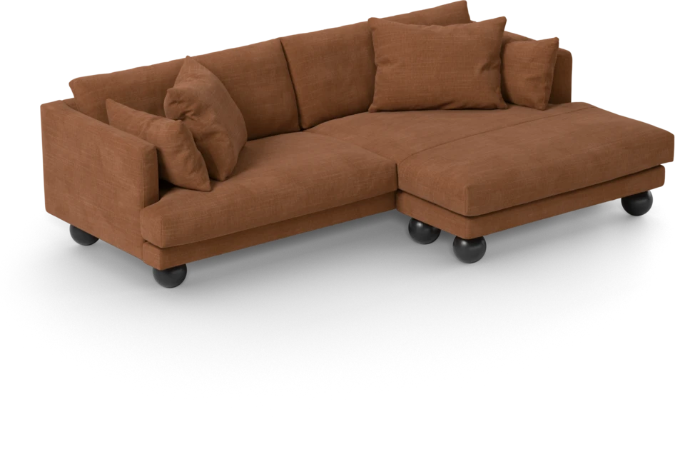 Harper - 4-sits med schäslong XL höger - Orange