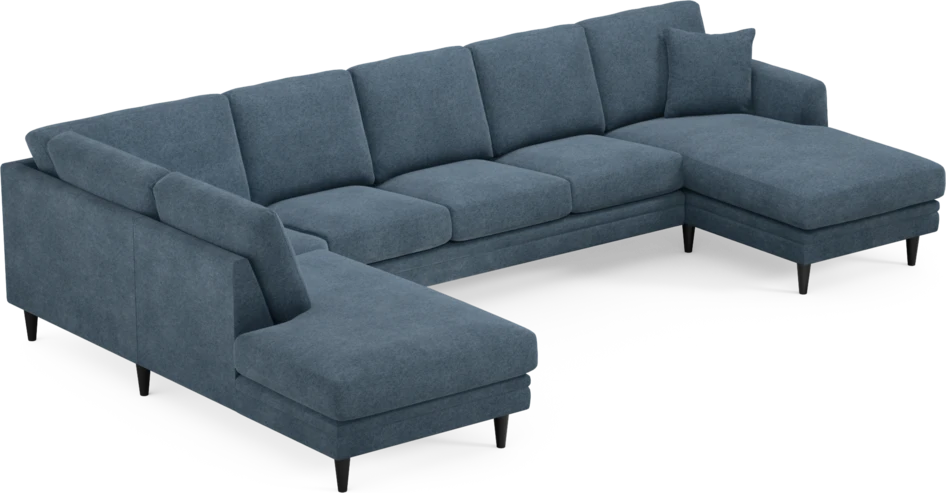 Eden - 3-sits soffa med divan vänster och schäslong höger - Blå