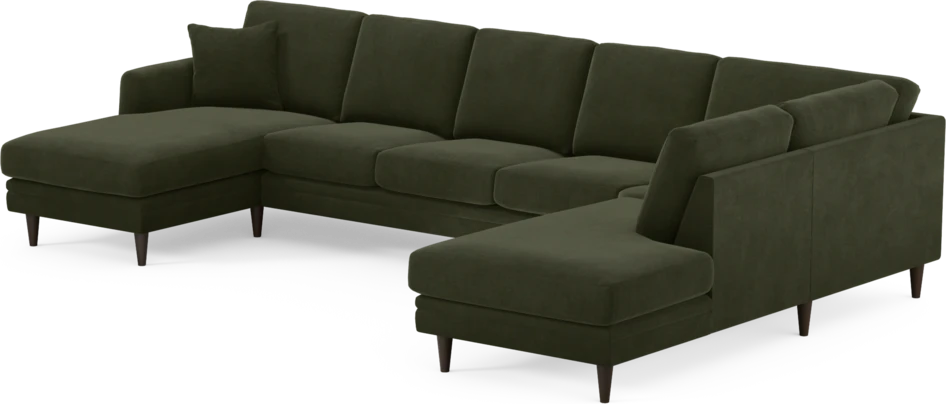Eden - 3-sits soffa med schäslong vänster och divan höger - Grön