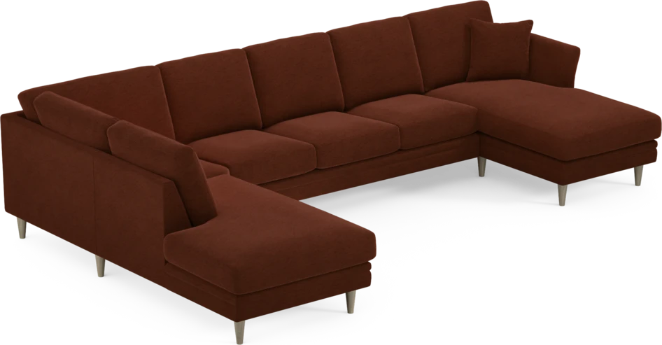 Eden - 3-sits soffa med divan vänster och schäslong höger - Orange