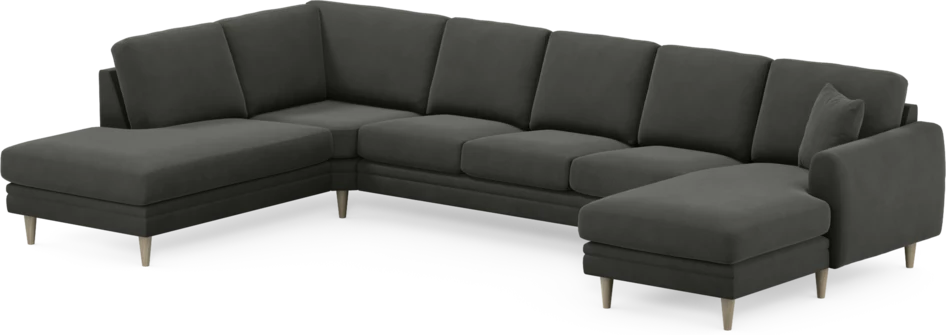 Eden - 3-sits soffa med divan vänster och schäslong höger - Grå