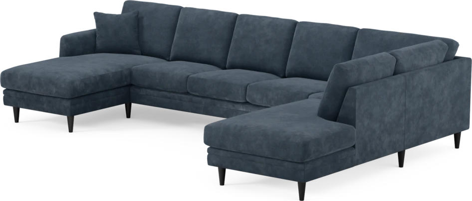 Eden - 3-sits soffa med schäslong vänster och divan höger - Blå