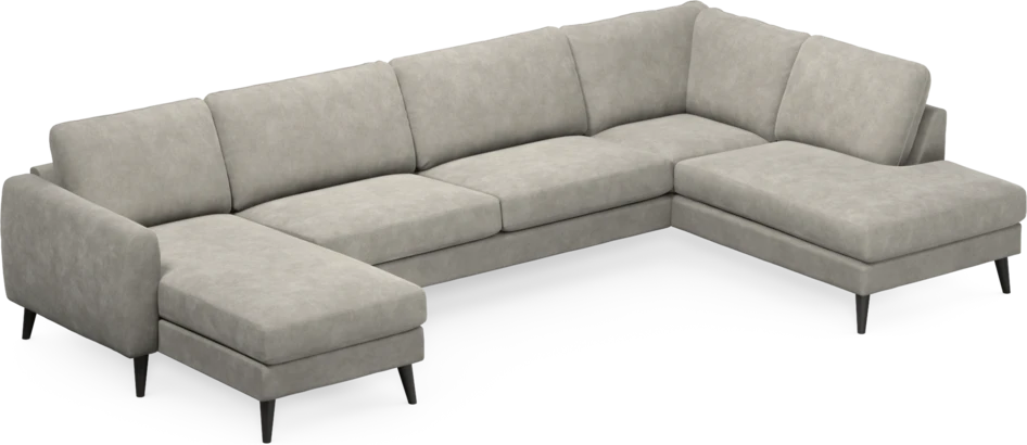 Bridge - 3-sits soffa med schäslong vänster och divan höger - Grå