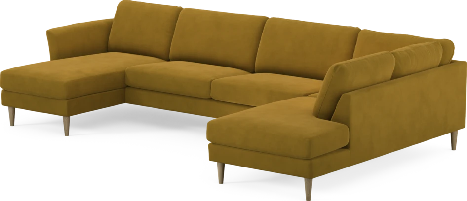 Bridge - 3-sits soffa med schäslong vänster och divan höger - Gul