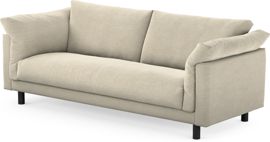 Cherrie - 3-sits soffa, hel dyna, fast klädsel - Beige