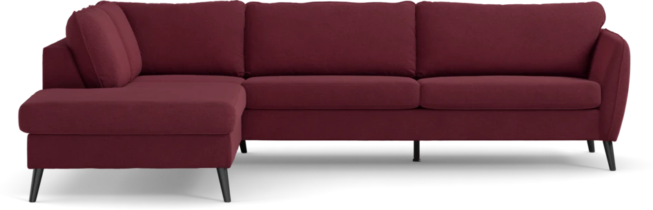 County - 2,5-sits soffa med divan vänster - Röd