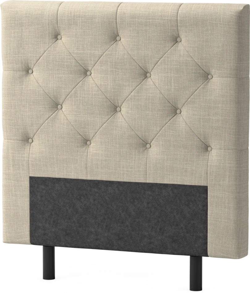 Delux Pikerad Låg - Sänggavel, 90-210 cm - Beige