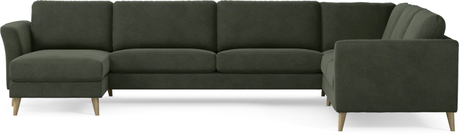 Bridge - Hörnsoffa, 3+2-sits med schäslong vänster - Grön