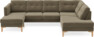 Rio - 3-sits soffa med schäslong vänster och divan höger - Grön