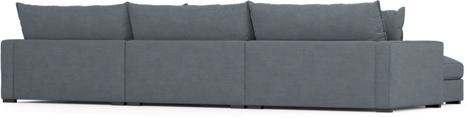 Rossi - 4-sits soffa med schäslong XL vänster - Blå