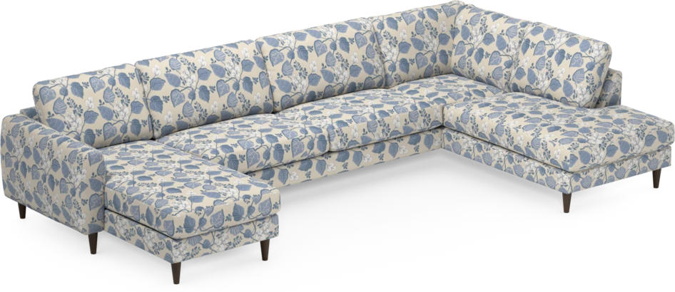 Bridge - 3-sits soffa med schäslong vänster och divan höger - Blå