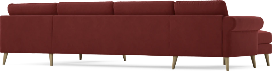 Bridge - 3-sits soffa med schäslong vänster och divan höger - Röd