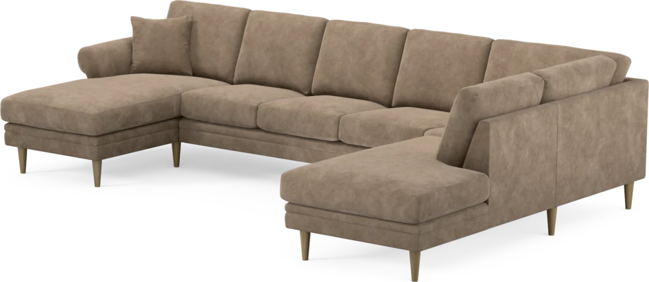 Eden - 3-sits soffa med schäslong vänster och divan höger - Beige