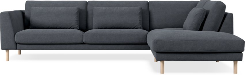Willow - 3-sits soffa med divan höger, fast klädsel - Blå