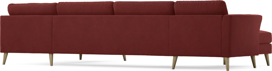 Bridge - 3-sits soffa med schäslong vänster och divan höger - Röd