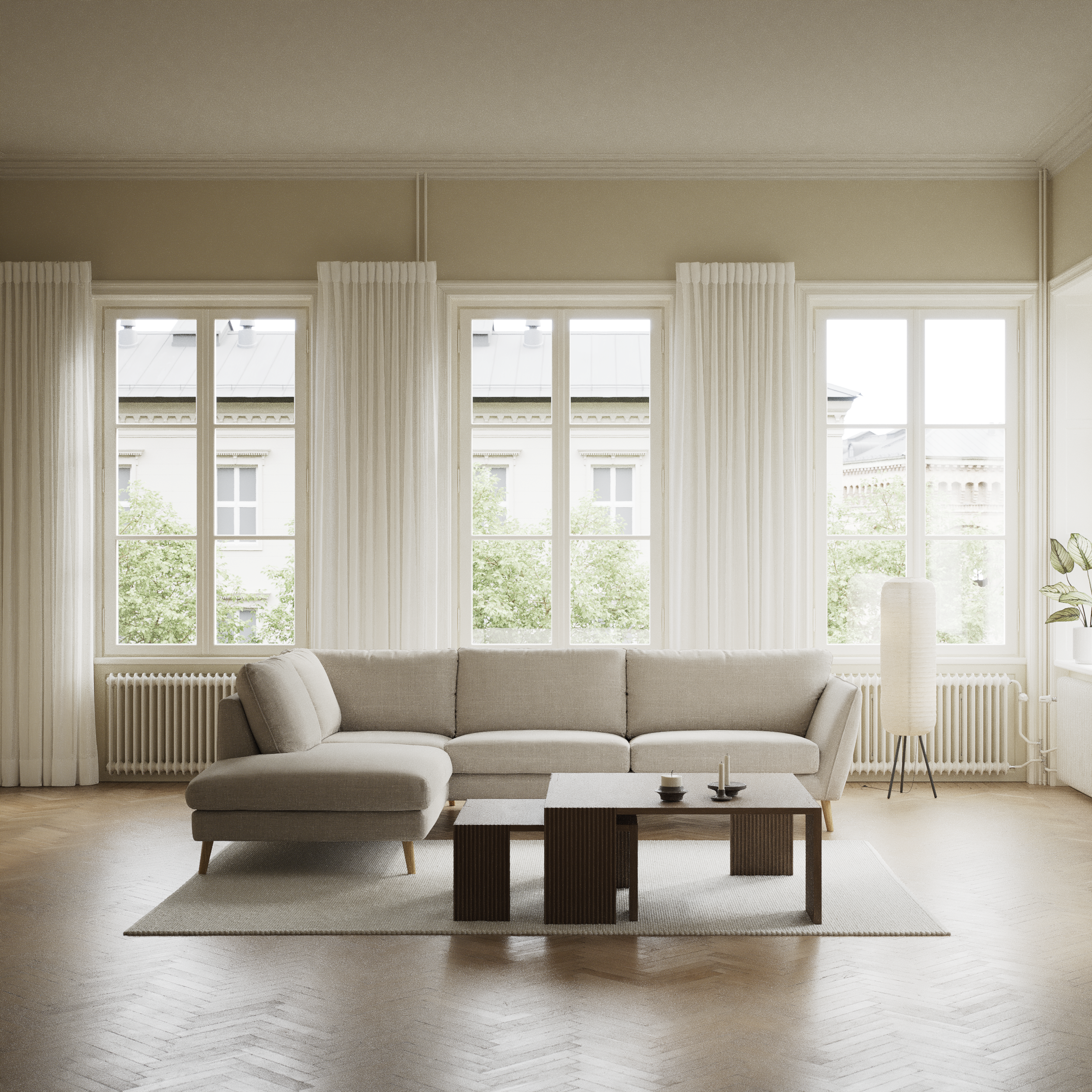 Madison, 3-sits soffa med divan vänster