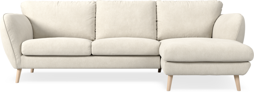 Madison Lux - 2-sits soffa med schäslong höger - Vit