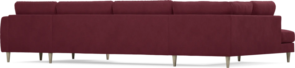 Bridge - 3-sits soffa med divan vänster och schäslong höger - Röd