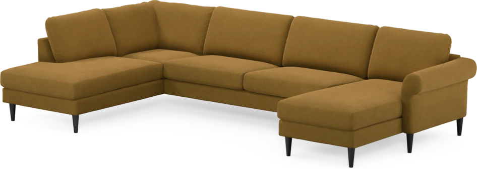 Bridge - 3-sits soffa med divan vänster och schäslong höger - Gul