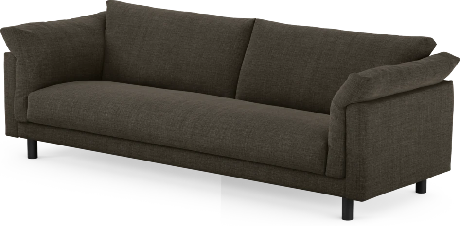 Cherrie - 4-sits soffa, hel dyna, fast klädsel - Brun
