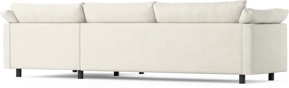 Cherrie - 3-sits soffa med schäslong höger, fast klädsel - Vit