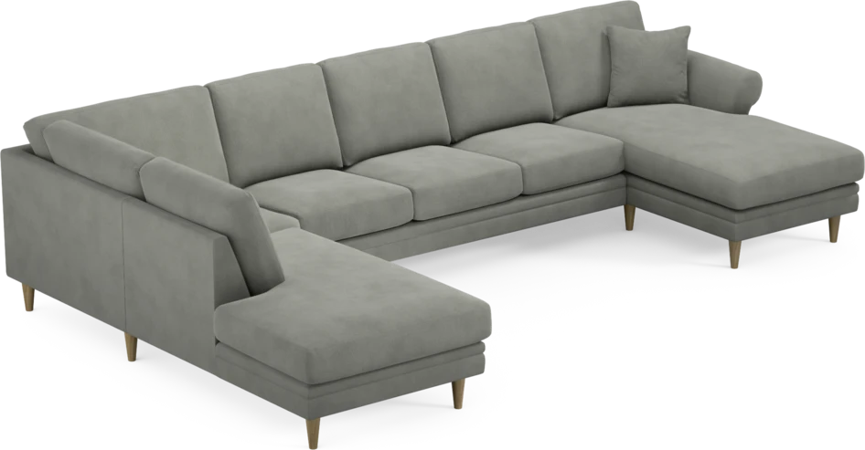 Eden - 3-sits soffa med divan vänster och schäslong höger - Grå