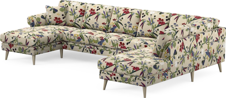 Eden - 3-sits soffa med schäslong vänster och divan höger - Flerfärgad