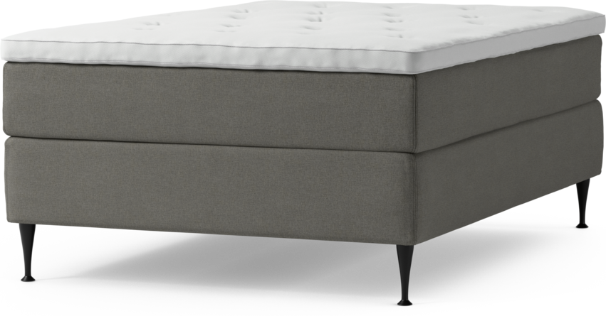 Delux Exclusive - Kontinentalsäng, enkelsäng 140 cm med bäddmadrass och sängben - Grå