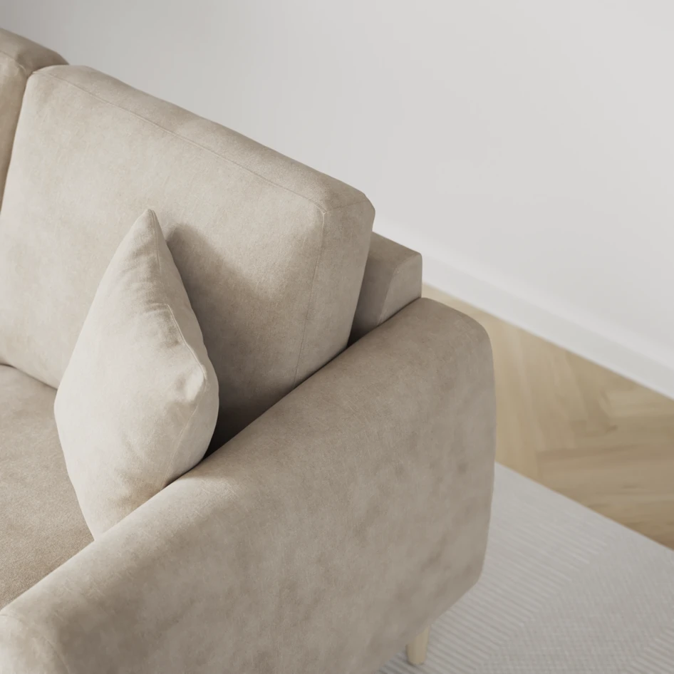 Eden - 3-sits soffa svängd - Beige