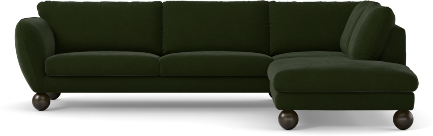 Madison Lux - 3-sits soffa med divan höger - Grön