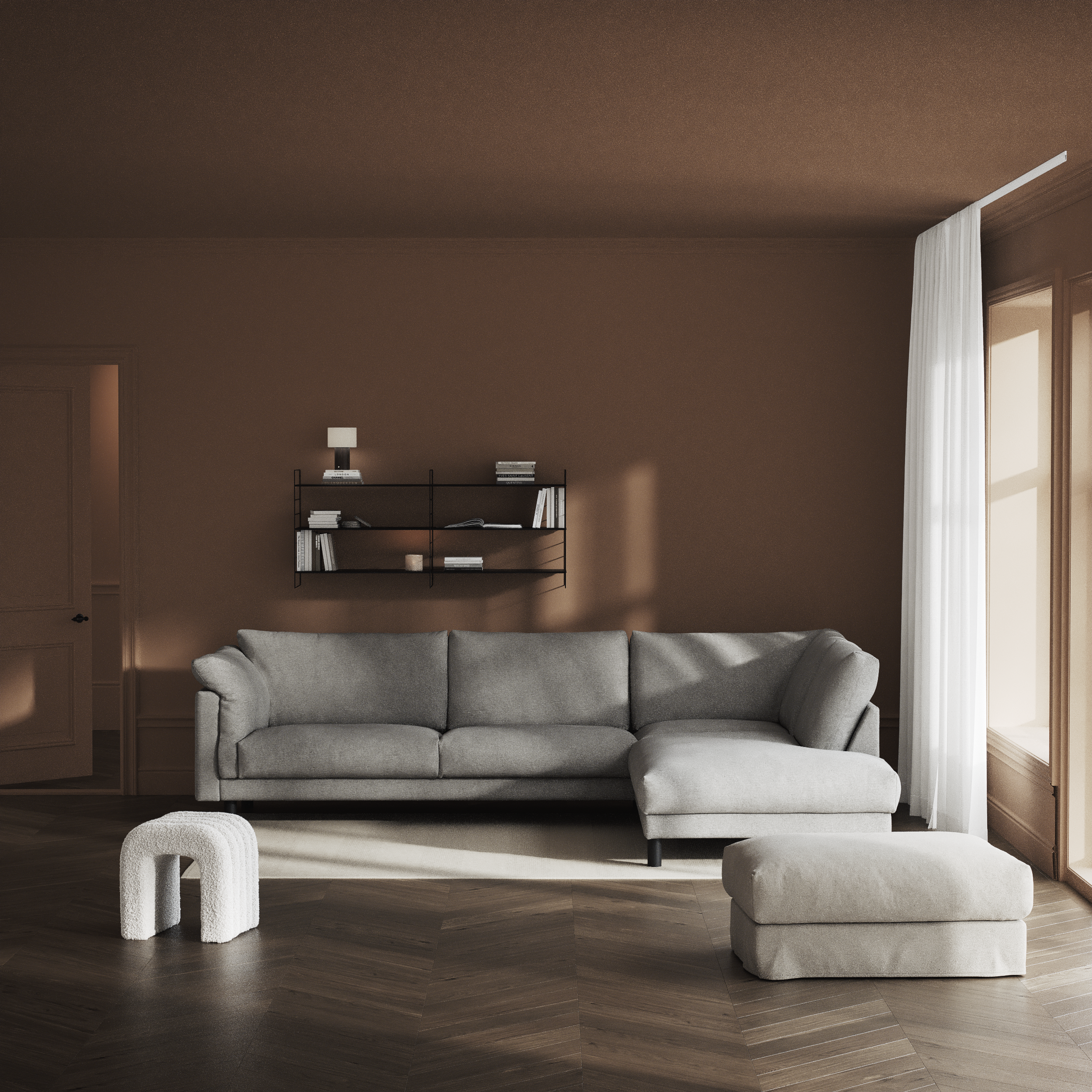 Cherrie - 3-sits soffa med divan höger, fast klädsel - inspiration