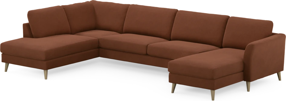 Bridge - 3-sits soffa med divan vänster och schäslong höger - Orange