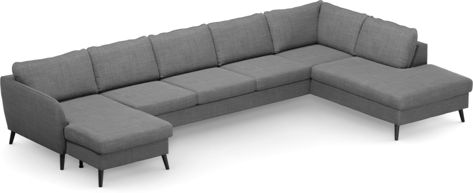 County - 4-sits soffa med schäslong vänster och divan höger - Grå