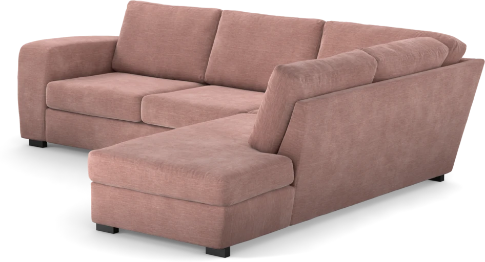 Friday - 2,5-sits soffa med divan höger - Rosa